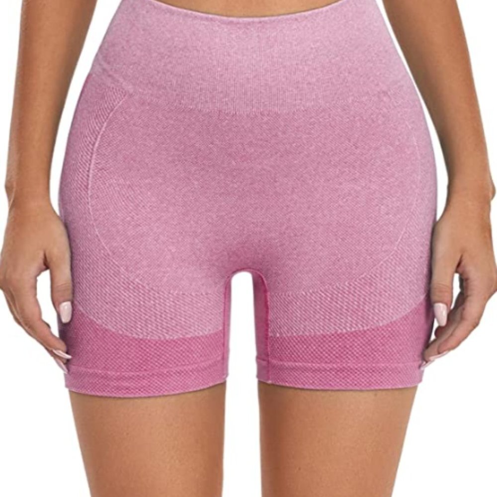 High Waist Seamless Gym Shorts - Picture 2 of 6